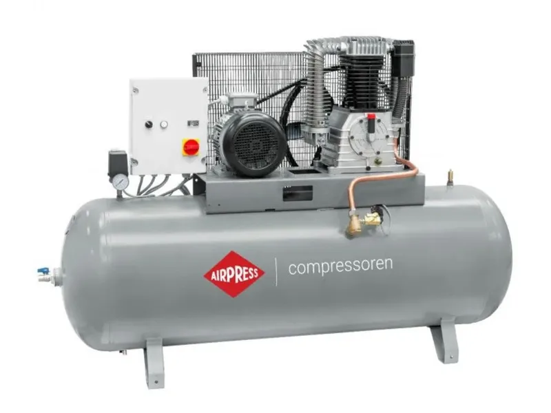 Zuigercompressor op horizontaal drukvat